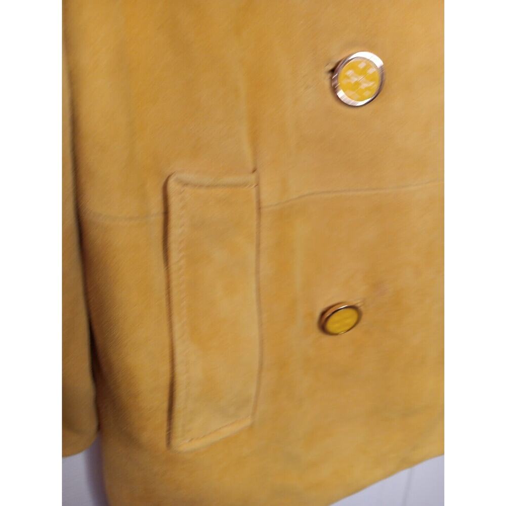 Tory Burch Buttery Soft Leather Evening Jacket Yellow Size 14 EUC - Picture 5 of 10